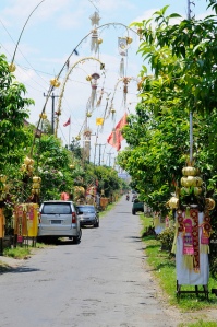 Bali street decorations for a festival